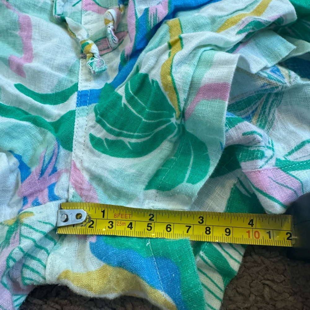 2 FOR $20 C & C California 100% Linen Shorts Tropical Pull On High Rise Size L - Picture 5 of 7